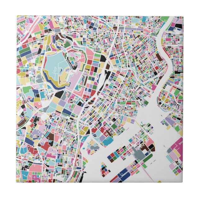 Tokyo Japan Map Ceramic Tile (Front)