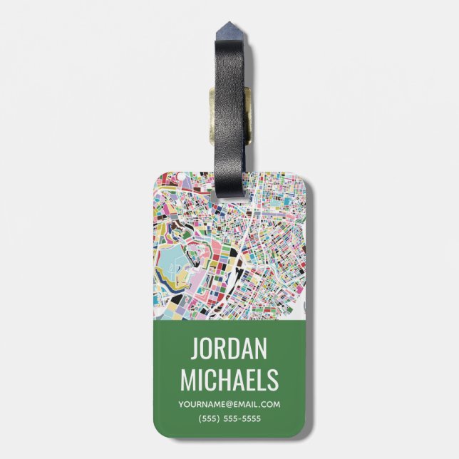 Tokyo Japan Map Luggage Tag (Back Vertical)