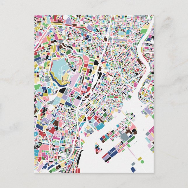 Tokyo Japan Map Postcard (Front)