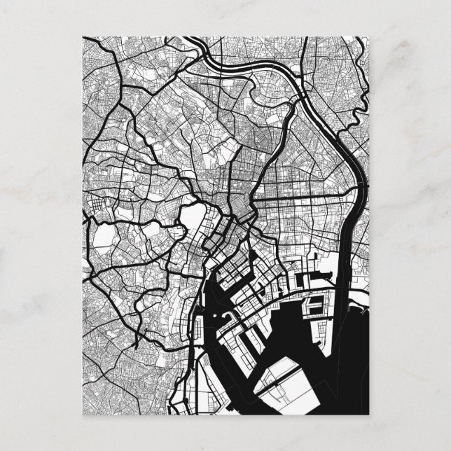 Tokyo Japan Map Postcard (Front)