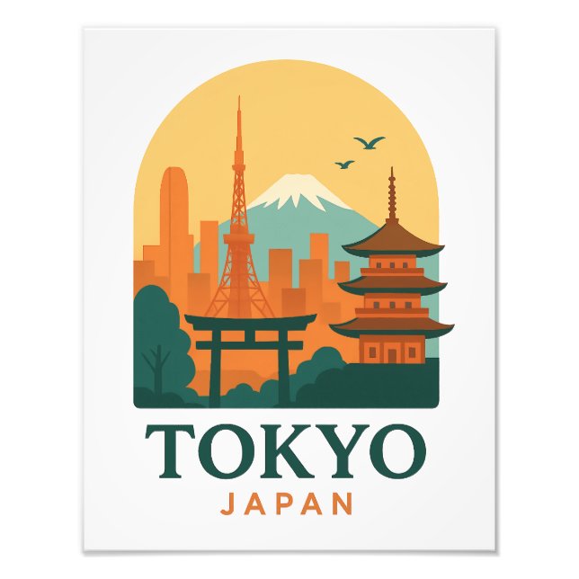 Tokyo Japan Minimalist Travel Souvenir Photo Print (Front)