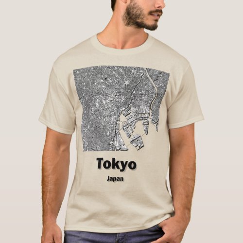 Tokyo Japan minimalistic streets map T_Shirt