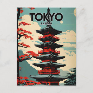 Tokyo Japan Nostalgic Retro Travel Postcard