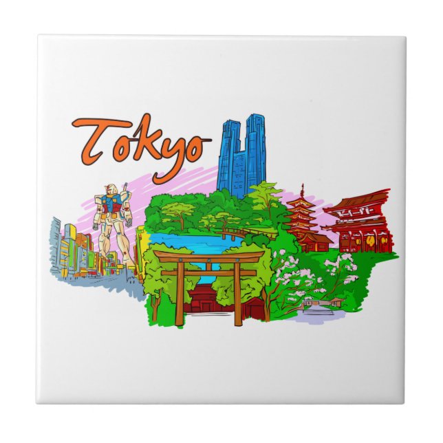 Tokyo - Japan.png Ceramic Tile (Front)