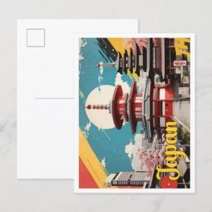 Tokyo Japan Pop Art Travel Illustration Postcard