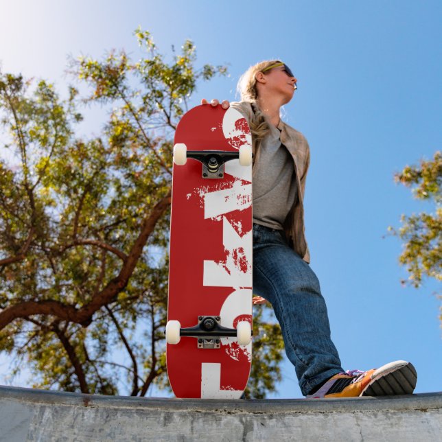 Tokyo - Japan, Red Color And White Text Skateboard (Outdoor 1)
