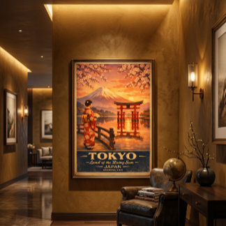 Tokyo Japan Retro Travel Print | Vintage Wall Art