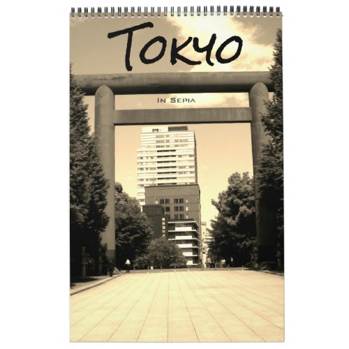 tokyo japan sepia 2025 calendar