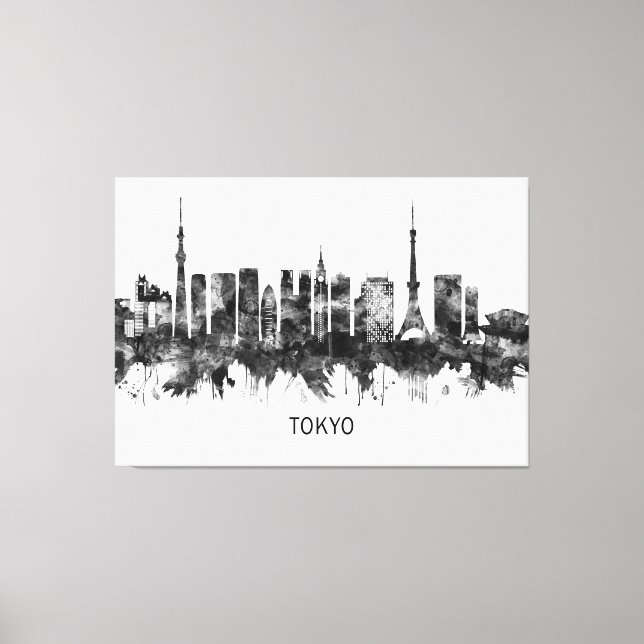 Tokyo Japan Skyline BW Canvas Print (Front)