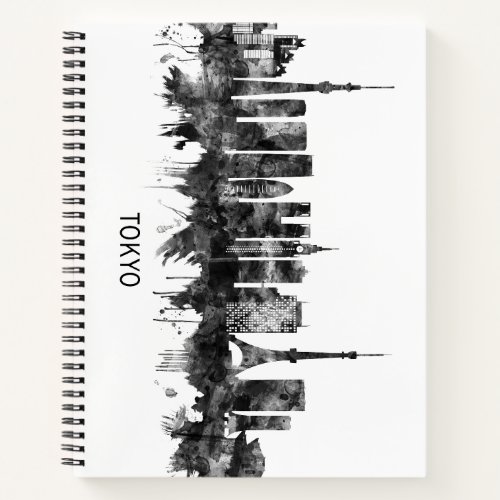 Tokyo Japan Skyline BW Notebook