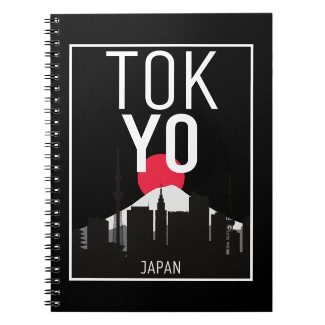 Tokyo Japan Skyline Mount Fuji Notebook (Front)