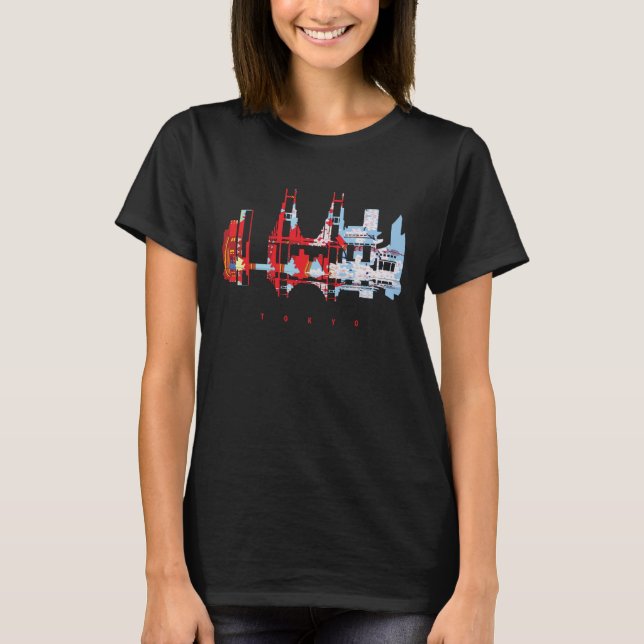 Tokyo Japan Skyline Neon Travel Shirt (Front)