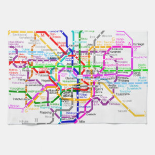 Tokyo Japan Subway Map Towel