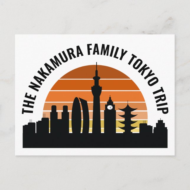 Tokyo Japan Sunset Custom Vacation Postcard (Front)