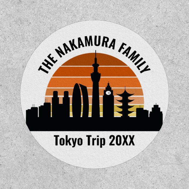 Tokyo Japan Sunset Custom Vacation Souvenir Patch (Front)