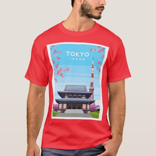 Tokyo Japan Tokyo Tower and Zojoji Temple T_Shirt