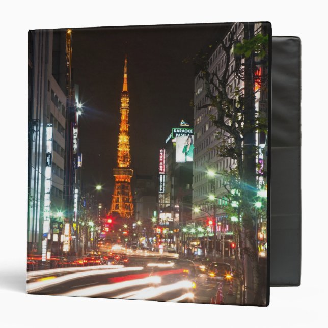 Tokyo, Japan. Tokyo Tower is a communications 3 Ring Binder (Front/Inside)