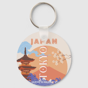 Tokyo Japan Travel Art Keychain