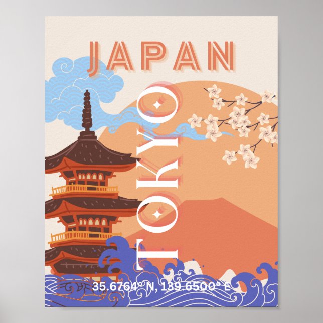 Tokyo Japan Travel Art Poster (Front)