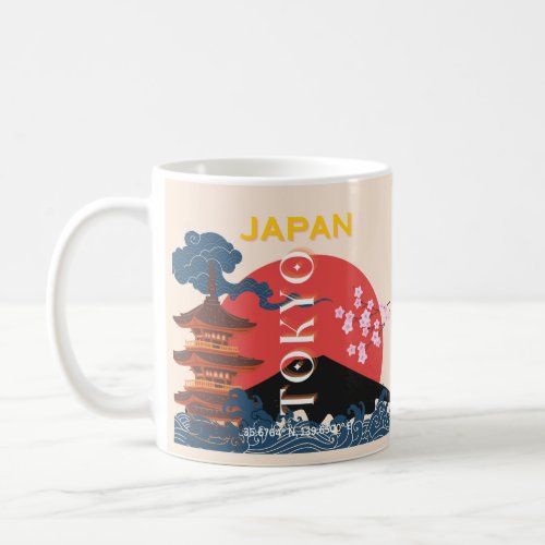 Tokyo Japan Travel Art Retro Travel Art Coffee Mug