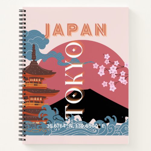 Tokyo Japan Travel Art Retro Travel Art Notebook