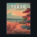 Tokyo Japan Travel Art Vintage Postcard<br><div class="desc">Tokyo retro vector travel design. Tokyo,  the vibrant capital of Japan,  blends cutting-edge innovation with deep-rooted tradition,  offering everything from historic temples and bustling markets to towering skyscrapers and electric nightlife.</div>