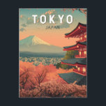 Tokyo Japan Travel Art Vintage Postcard<br><div class="desc">Tokyo retro vector travel design. Tokyo,  the vibrant capital of Japan,  blends cutting-edge innovation with deep-rooted tradition,  offering everything from historic temples and bustling markets to towering skyscrapers and electric nightlife.</div>