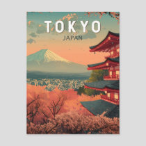Tokyo Japan Travel Art Vintage Postcard