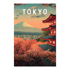 Tokyo Japan Travel Art Vintage Poster