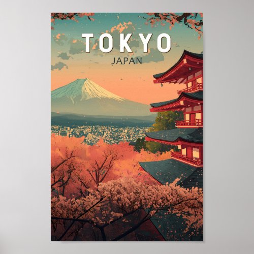 Tokyo Japan Travel Art Vintage