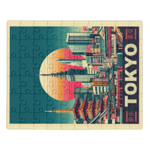 Tokyo Japan travel RETRO gifts Jigsaw Puzzle
