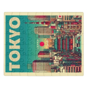 Tokyo Japan travel vintage gifts  Jigsaw Puzzle