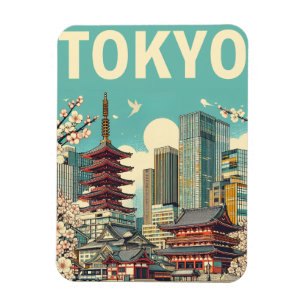 Tokyo Japan travel vintage gifts  Magnet