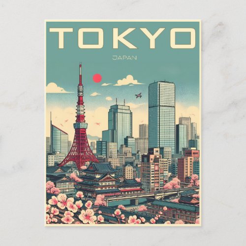 Tokyo Japan travel vintage gifts  Postcard