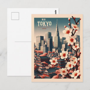 Tokyo Japan travel vintage gifts  Postcard
