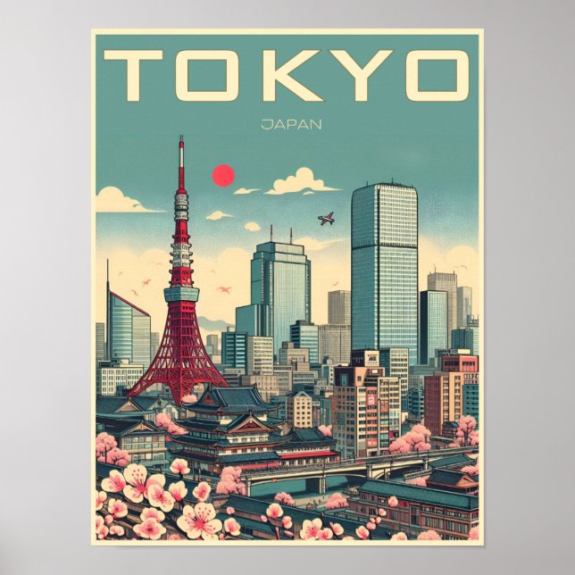 Tokyo Japan travel vintage gifts Poster (Front)