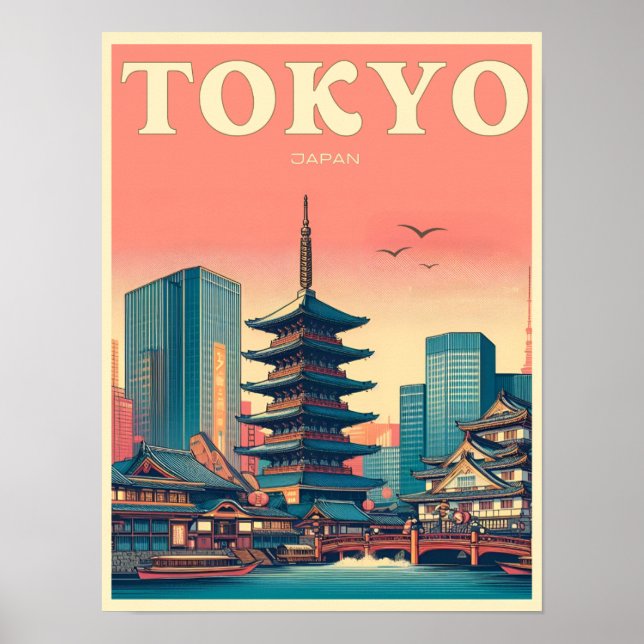 Tokyo Japan travel vintage gifts  Poster (Front)