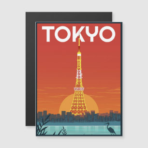 Tokyo Japan travel vintage magnitic card gifts 