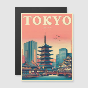 Tokyo Japan travel vintage magnitic card gifts