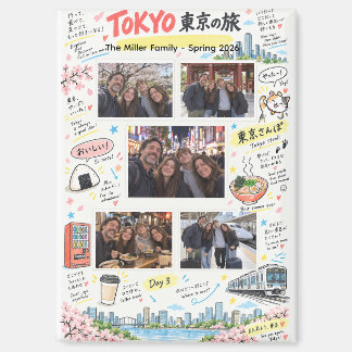 Tokyo Japan Trip 5 Photo Collage Travel Zine Memor Magnet