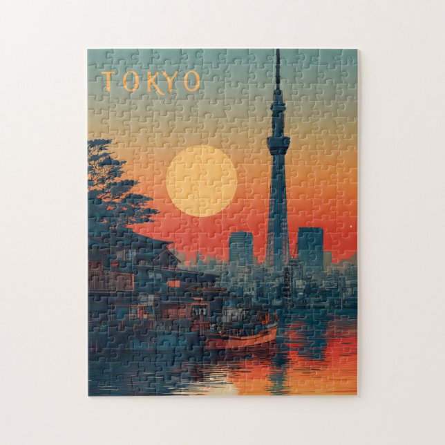 Tokyo Japan vintage Jigsaw Puzzle (Vertical)