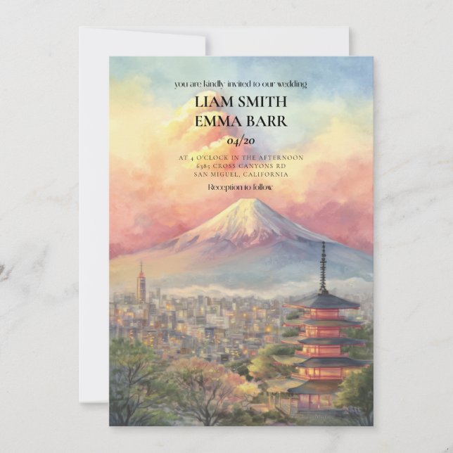 Tokyo Japanese Wedding Invitation (Front)