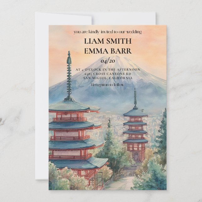 Tokyo Japanese Wedding Invitation (Front)