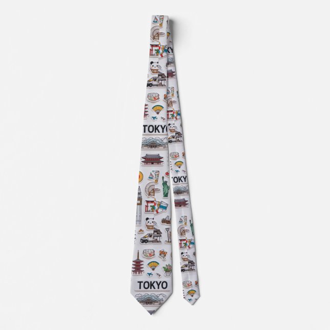 Tokyo Kawaii Sticker Bomb: Japan Pop Edition Neck Tie (Front)