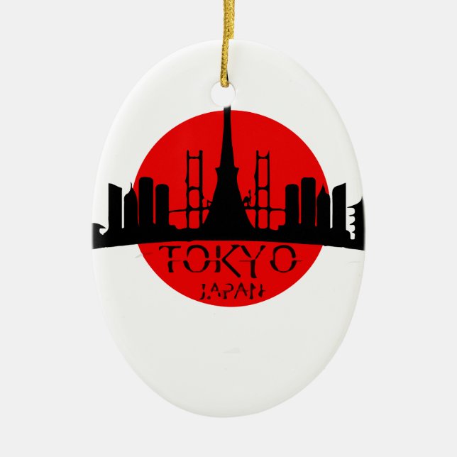 Tokyo Landmark Ceramic Ornament (Front)