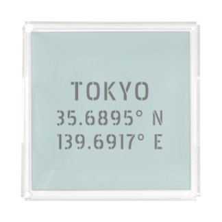 Tokyo Latitude Longitude Acrylic Tray