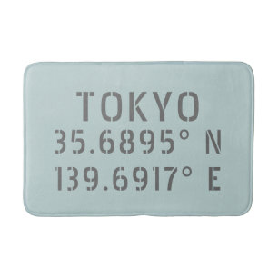 Tokyo Latitude Longitude Bath Mat