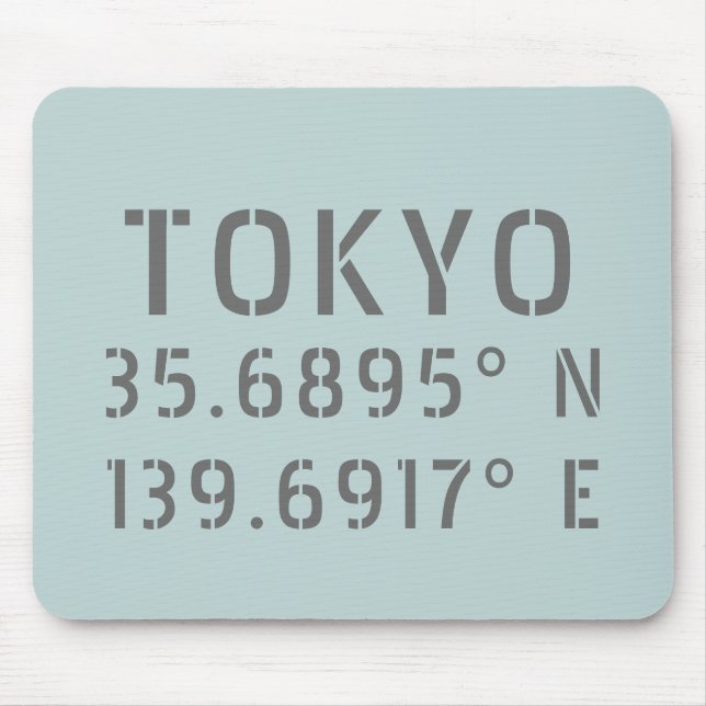 Tokyo Latitude & Longitude Mouse Pad (Front)