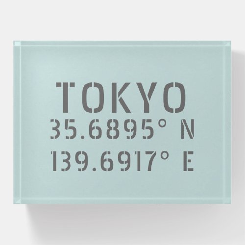 Tokyo Latitude  Longitude   Paperweight