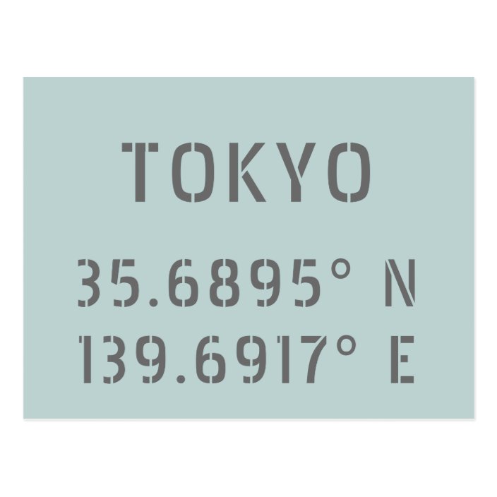 Tokyo Latitude Longitude Postcard Zazzle Com